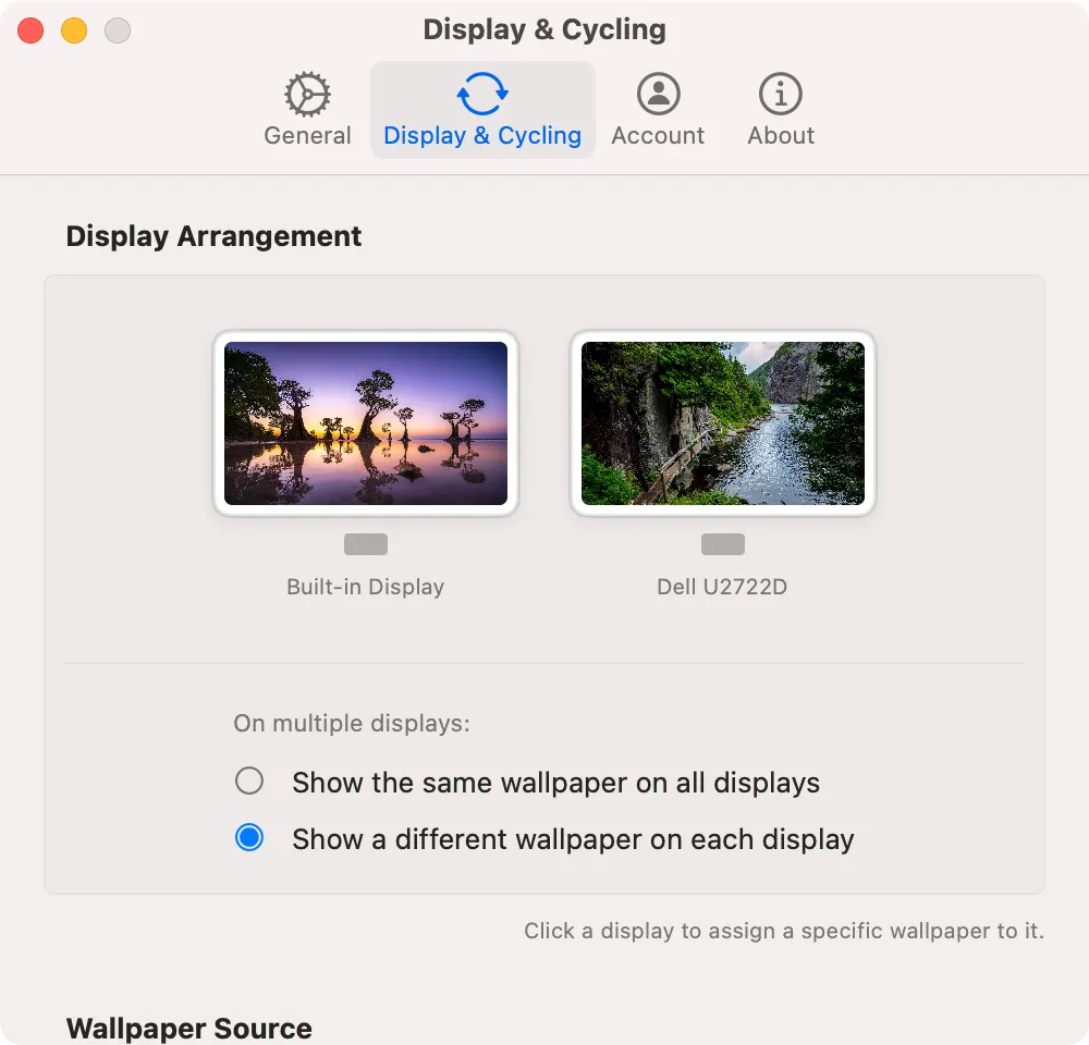 Display arrangement settings for multiple monitors